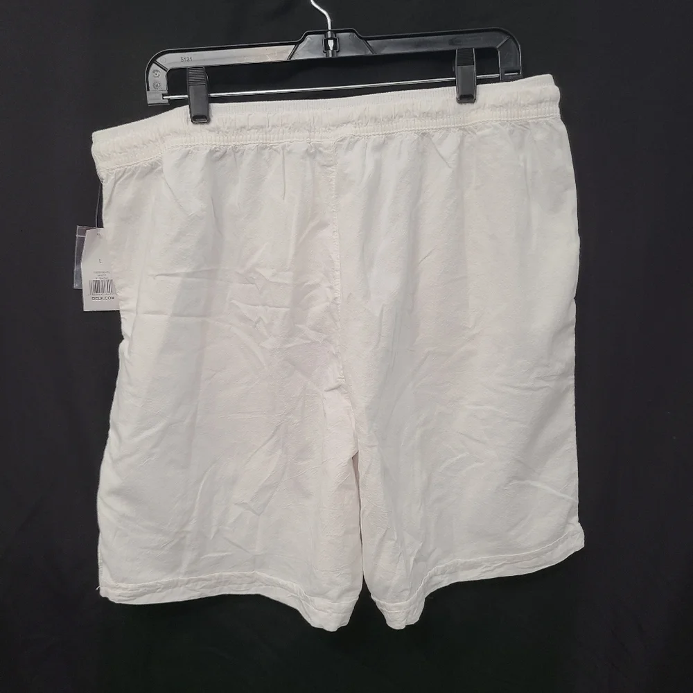 NWT Kim Rogers White 100% Cotton Womens Large Pull On Drawstring Short